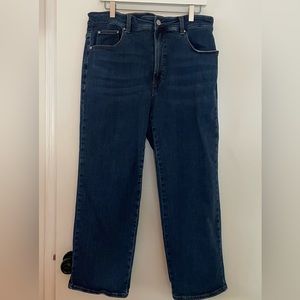 Universal Standard “Etta High Rise Straight Jeans”in aged indigo. Size 14
